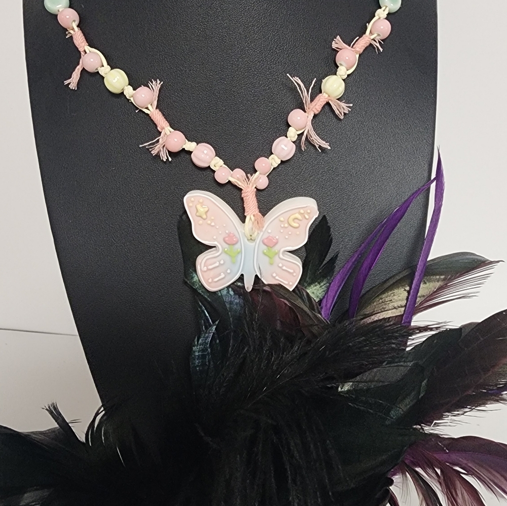 Beautiful Ceramic Butterfly Necklace